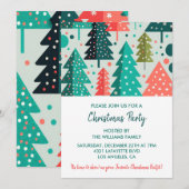 Invitation à la fête de Noël Forêt enneigée (Devant / Derrière)