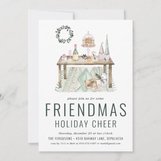Invitation à la fête de Noël Friendsmas (Devant)