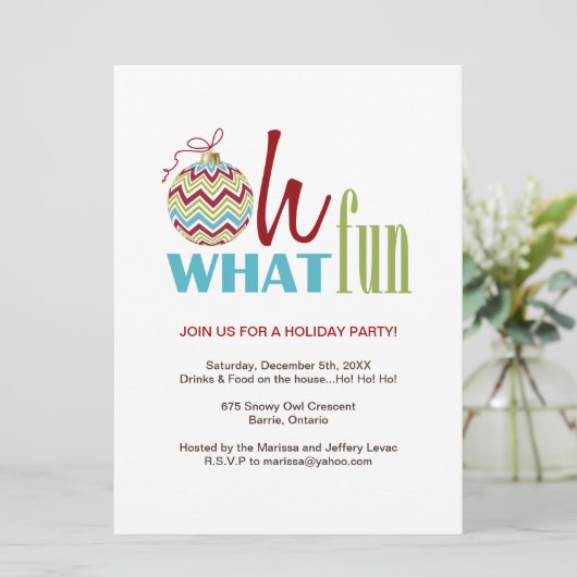Invitation à la fête de Noël Fun Chevron (Debout devant)