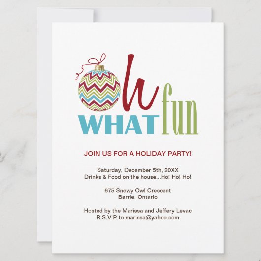 Invitation à la fête de Noël Fun Chevron (Devant)