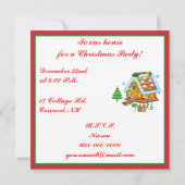 Invitation à la fête de Noël Gingerbread House (Dos)