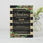 Invitation à la fête de Noël glamour Gold & Black (Debout devant)