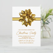 Invitation à la fête de Noël Gold Bow (Debout devant)
