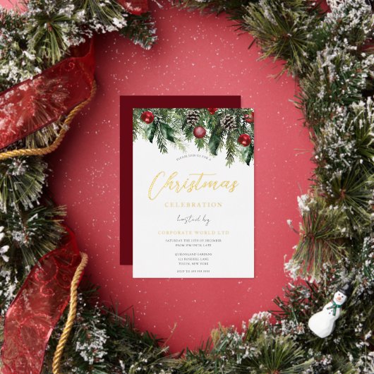 Invitation à la fête de Noël Gold Festive (Insitu)