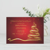 Invitation à la fête de Noël Gold Ribbon (Debout devant)
