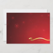 Invitation à la fête de Noël Gold Ribbon (Dos)