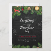 Invitation à la fête de Noël Green Black (Devant)