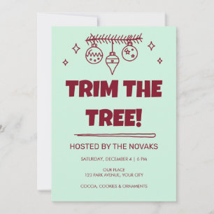 Invitation à la fête de Noël Groovy Trim the Tree