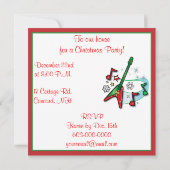 Invitation à la fête de Noël : Guitare de Noël (Dos)