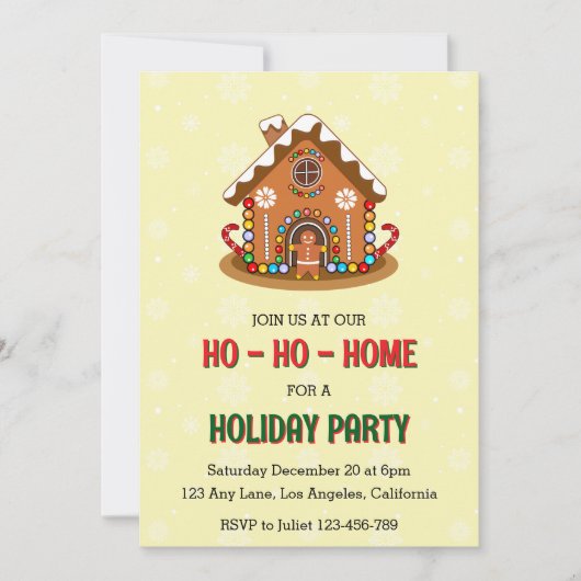 Invitation à la fête de Noël Ho-Ho-Ho (Devant)