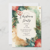 Invitation à la fête de Noël Holly & Berries (Devant)