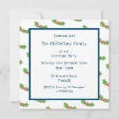 Invitation à la fête de Noël Holly & Berries perso (Dos)