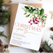 Invitation à la fête de Noël Holly et Berries
