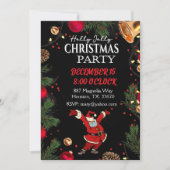 Invitation à la fête de Noël Holly Jolly Père Noël (Devant)
