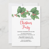Invitation à la fête de Noël Holly Wreath (Devant)