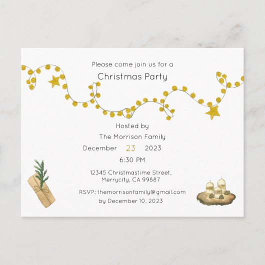 Invitation à la fête de Noël, Invitation Xmas (Devant)