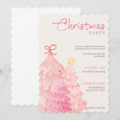 Invitation à la fête de Noël, Invitations Rose Chi (Devant / Derrière)