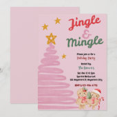 Invitation à la fête de Noël Jingle And Mingle (Devant / Derrière)