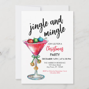Invitation à la fête de Noël Jingle and Mingle