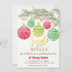 Invitation à la fête de Noël Jingle et Mingle