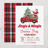Invitation à la fête de Noël Jingle et Mingle (Devant / Derrière)