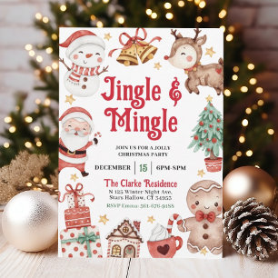 Invitation à la fête de Noël Jingle et Mingle
