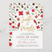 Invitation à la fête de Noël Jingle et Mingle (Devant / Derrière)