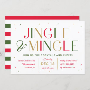 Invitation à la fête de Noël Jingle et Mingle