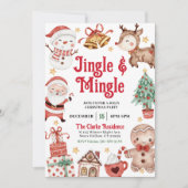 Invitation à la fête de Noël Jingle et Mingle (Devant)