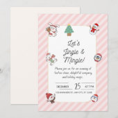 Invitation à la fête de Noël « Jingle & Mingle » – (Devant / Derrière)