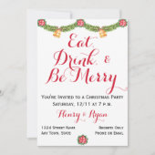 Invitation à la fête de Noël joyeuse (Devant)