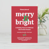 Invitation à la fête de Noël "Joyeux et brillants" (Debout devant)