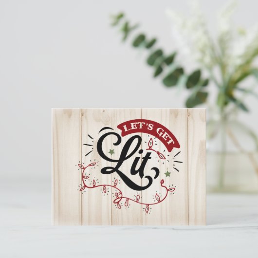 Invitation à la fête de Noël Let's Get Lit | (Debout devant)