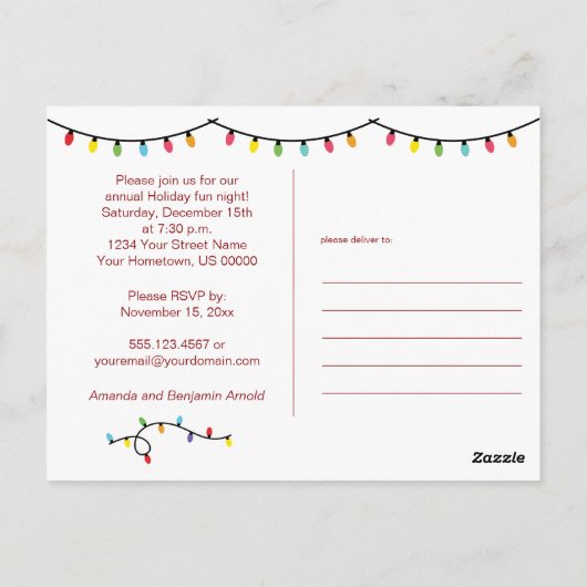 Invitation à la fête de Noël Let's Get Lit | (Dos)