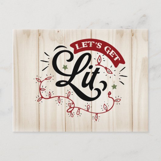 Invitation à la fête de Noël Let's Get Lit | (Devant)