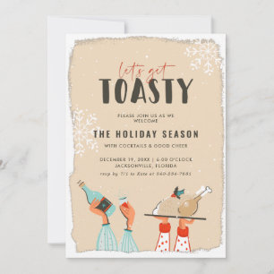 Invitation à la fête de Noël Let's Get Toasty