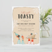 Invitation à la fête de Noël | Let's Get Toasty (Debout devant)