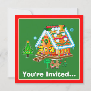 Invitation à la fête de Noël : Maison de pain d'ép