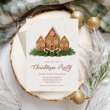 Invitation à la fête de Noël | Maison en pain d'ép