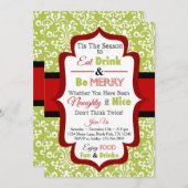 Invitation à la fête de Noël - Mangez Boire & Soye (Devant / Derrière)