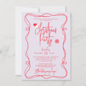 Invitation à la fête de Noël manuscrite violet (Devant)