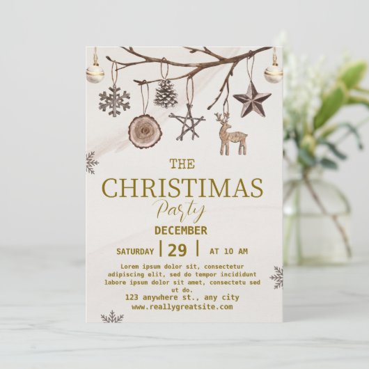 invitation à la fête de Noël marron (Debout devant)