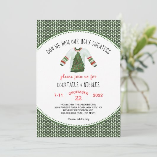 Invitation à la fête de Noël moche (Debout devant)