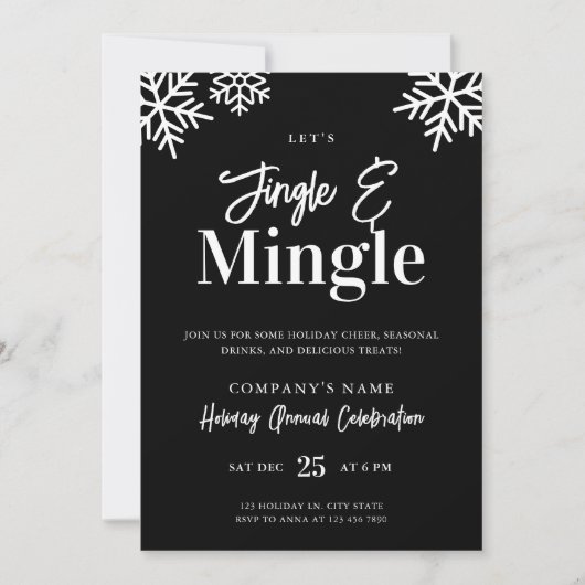 Invitation à la fête de Noël moderne de l'entrepri (Devant)
