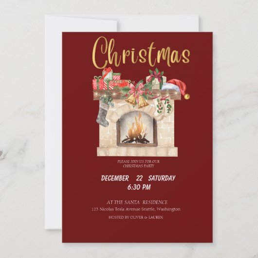 Invitation à la fête de Noël modifiable (Devant)