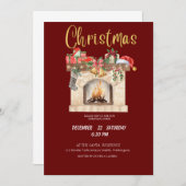 Invitation à la fête de Noël modifiable (Devant / Derrière)