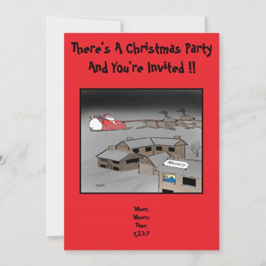 Invitation à la fête de Noël : Naughty ou Nice (Devant)
