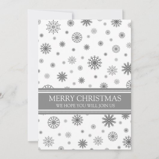 Invitation à la fête de Noël Neige gris (Devant)