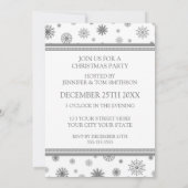 Invitation à la fête de Noël Neige gris (Dos)