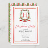 Invitation à la fête de Noël, Noël Monogramme (Devant / Derrière)